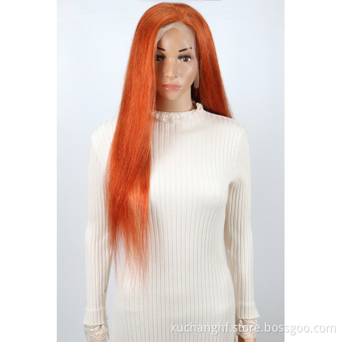 Brazilian Raw Virgin Hair colored Ginger Lace Front Wig Pre plucked Ginger Orange Hd Lace Human Hair Wigs with Baby Hair